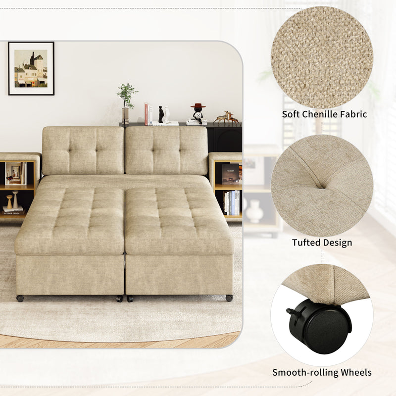 Versatile Modular Free-Combined Sofa With 2 Storage Racks