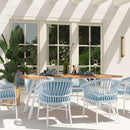 Maiden - Barrel Back Aluminum & Rope Outdoor Patio Dining Chair, Sunproof Olefin (Set of 2)