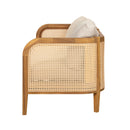 Kirkby - Bohemian Outdoor Patio Cushioned Sofa Weatherproof 56.25In - Teak / Beige