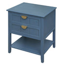 2 Drawer Side Table, American Style, End Table, Suitable For Bedroom, Living Room, Study