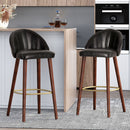 Contemporary Channel Stitch Counter Height Barstools (Set of 2) - Black / Espresso
