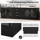 Modern Minimalist TV Stand, Entertainment Center Media Console Cabinet With Adjustable Shelves For Living Room