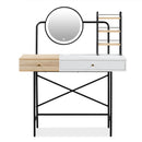 Makeup Vanity Desk With 3-Mode Lighted Mirror & Wireless Charging Station, Vanity Table With Drawer & 3 Open Shelves For Ample Storage Space, Dressing Table For Bedroom