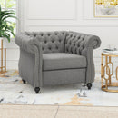 Nexuson - Upholstered Chesterfield Chair With Deep Tufted And Nailhead Trim