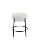 Round Bar Stools (Set of 2), Contemporary Upholstered Dining Stools For Kitchens, Coffee Shops And Bar Stores