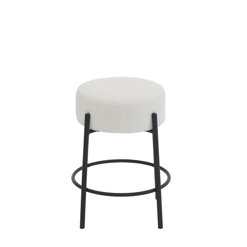 Round Bar Stools (Set of 2), Contemporary Upholstered Dining Stools For Kitchens, Coffee Shops And Bar Stores