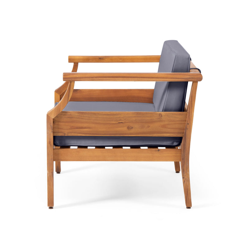 Outdoor Club Chair With Recessed Arms And Cushions