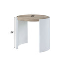 Zoma - End Table - Oak & White High Gloss