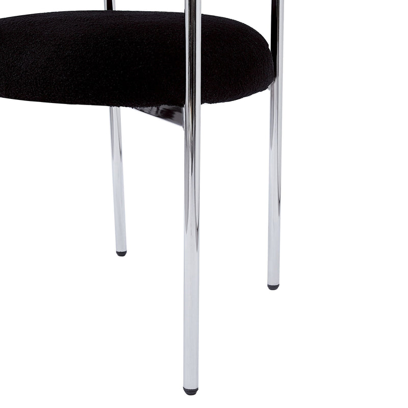 Contemporary Upholstered Armchair Dining Chairs With Metal Legs (Set of 2)
