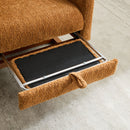 High Back Glider Rocking Chair With Retractable Footrest And Rubber Wood Legs