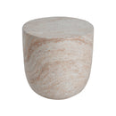 Outdoor / Indoor, Lightweight Concrete Side Table With Travertine - Beige
