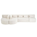 Upholstered Sofa Free Combined Sofa Couch With 2 Chaise Lounge And Five Back Pillows For Living Room