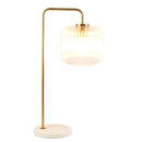 Haven - Clear Table Lamp, Button Control - Gold / White / White Marble