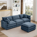 Contemporary Modular Sectional Sofa Set With Movable Ottoman