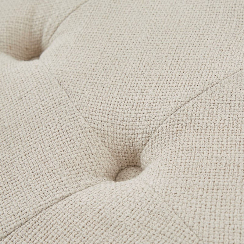 Cedric - Accent Ottoman With Tufted Top And Storage Shelf - Cream