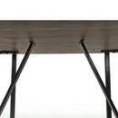 Modern Dining Table With Black Metal Legs For 4 - 6 Person