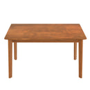 5 Pieces Rectangle Wooden Dining Table Set, Mid Century Modern Kitchen Table And 4 Upholstered Chairs For Home, Saving Space - Brown / Gray