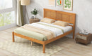 Platform Bed Frame with Headboard, Wood Slat Support, No Box Spring Needed, Full, Oak