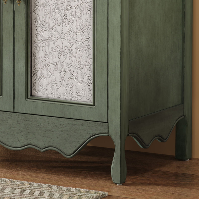 Bathroom Vanity With Rectangle Sink, Tip Out Tray - Antique Blue Green