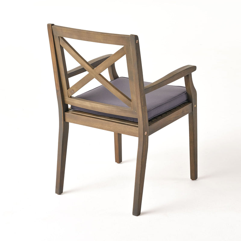 Perla - Dining Chair Set With Cushions 2 Piece - Dark Gray