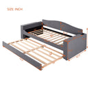 Upholstered Daybed With Storage Armrests, Trundle And Latest Integrated Bluetooth Audio System