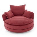 360° Swivel Accent Barrel Chair With Dual Layer Cushion And 3 Removable Pillows
