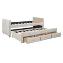 Upholstered Daybed With Trundle And Drawers