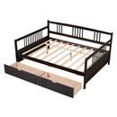Full Size Daybed Wood Bed with Two Drawers,Espresso(OLD  SKU:LP000058AAP)