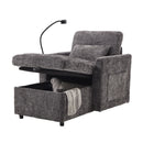 Multifunctional Chenille Recliner Sofa With Storage And Phone Bracket