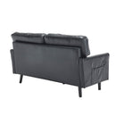 Mid Century Modern Loveseat Sofa With USB Ports, Removable Pillow Cover