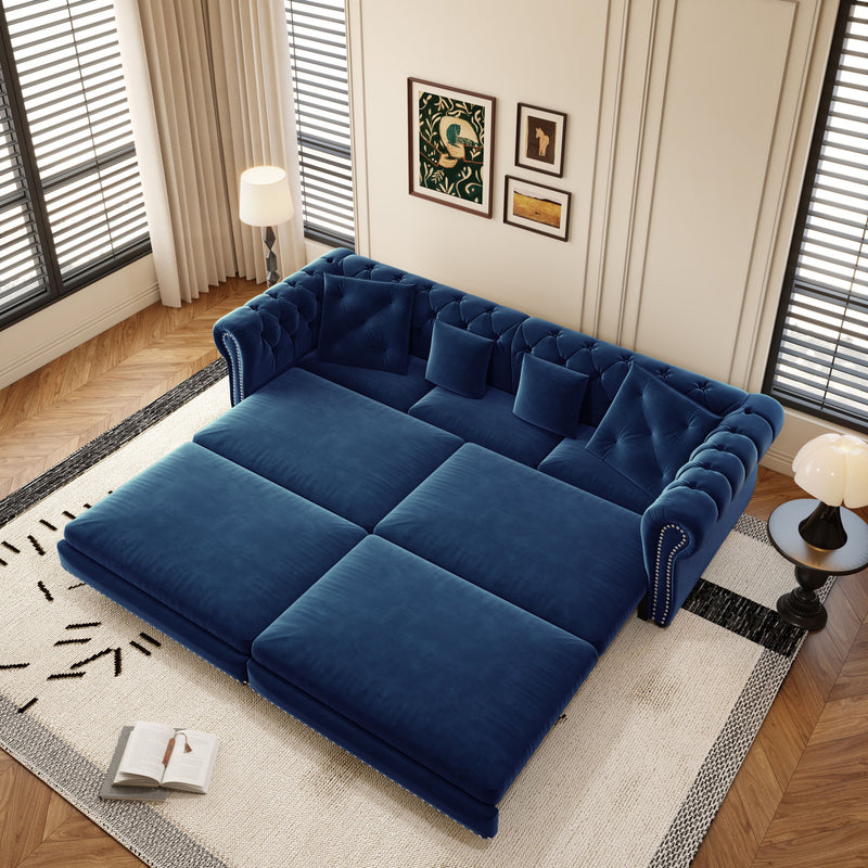 3 In 1 Pull Out Convertible Sleeper Sofa Bed
