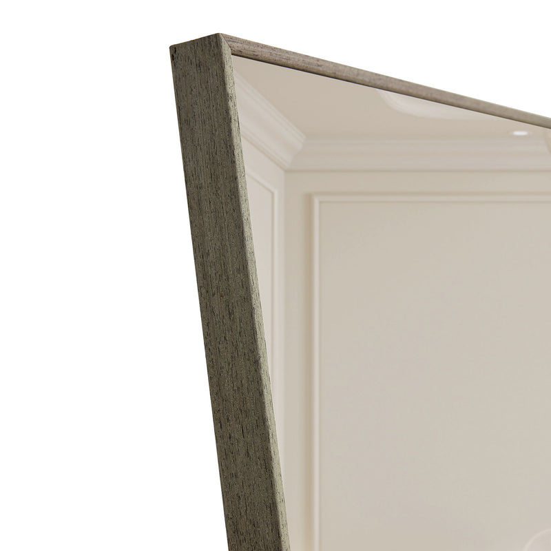 Solid Wood Frame Minimalist Mirror, Bathroom Bedroom Wall Mirror. Enhance Modern Interior Design - Gray / Transparent