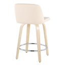 Toriano - Contemporary Fixed Height Counter Stool & Swivel And Round Footrest (Set of 2)