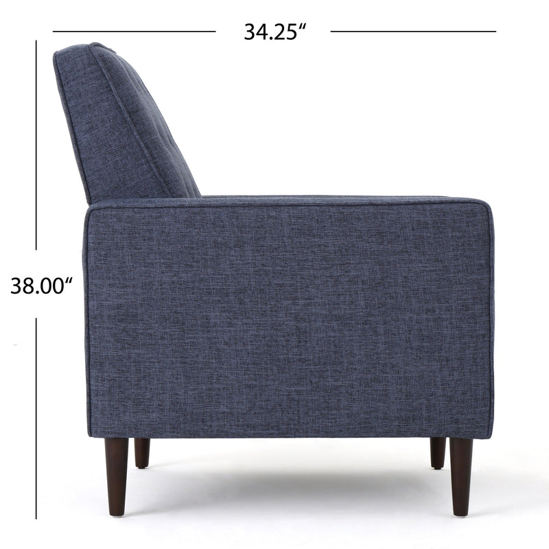 Mid-Century Modern Recliner With Button Tufted Waffle Stitch