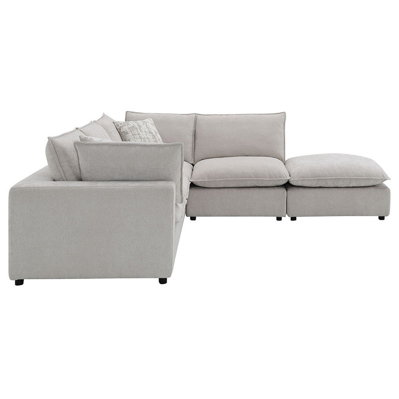 Marisa - Modular Left Facing Loveseat With 2 Pillows - Beige Boucle