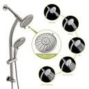 Dual Shower Head With Adjustable Slide Bar And Multi Function Settings