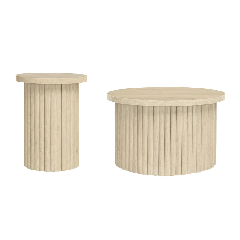 Modern Round Coffee Table And Side Table (Set of 2)