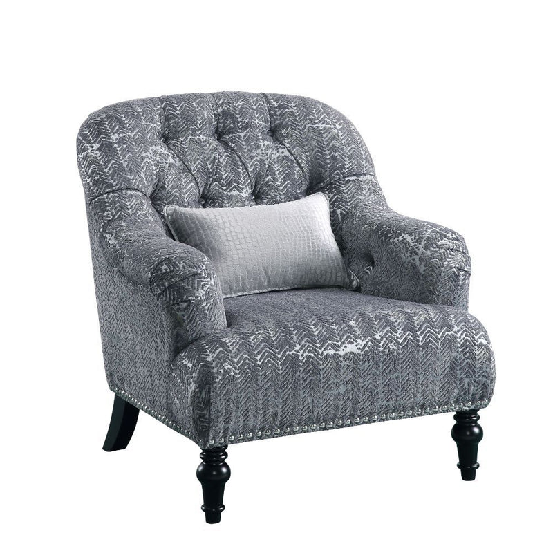 Gaura - Chair - Pattern Gray Velvet - Atlantic Fine Furniture Inc