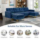 Modern L - Shape Convertible Sectional Sofa With Movable Ottoman