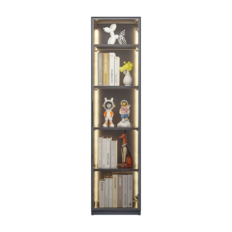 Best Selling New Design Double Door Metal Glass Display Storage Cabinet With Light Strip For Living Room