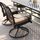 Patio Outdoor Dining Swivel Rocker Chairs With Cushion (Set of 2)