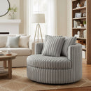 Mindy - Oversized Swivel Barrel Chair - Grey