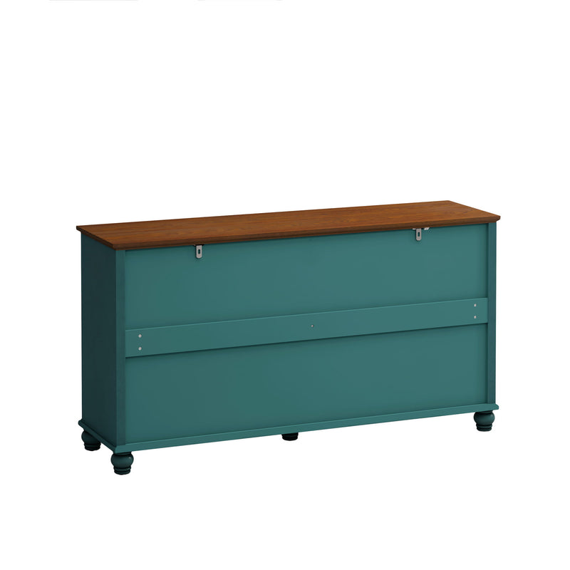 Elegant 4 Door Cabinet With Tempered Glass Doors