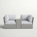 Outdoor Wicker Loveseat With Cushions