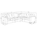 Ashford - Chenille Upholstered Sleeper Sectional Sofa - Greige