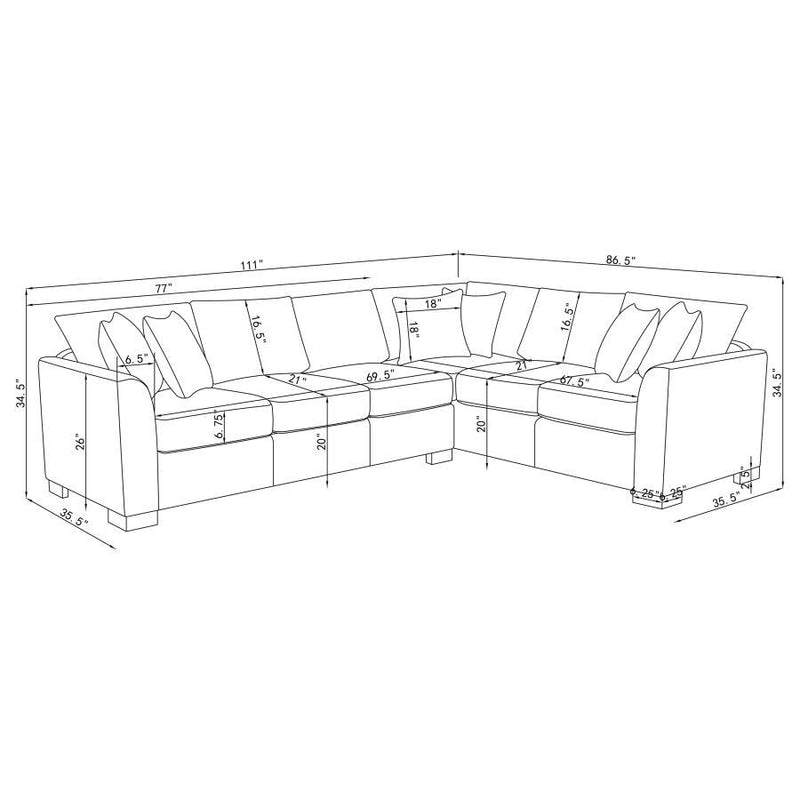 Ashford - Chenille Upholstered Sleeper Sectional Sofa - Greige