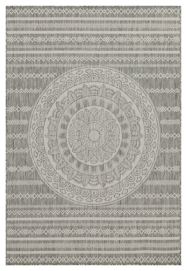 Sunshine - 5'3" X 7'3" Indoor, Outdoor Area Rug - Silver - Polypropylene