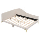 Upholstered Daybed With Headboard And Armrest, Support Legs