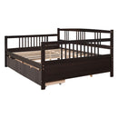 Full Size Daybed Wood Bed with Two Drawers,Espresso(OLD  SKU:LP000058AAP)