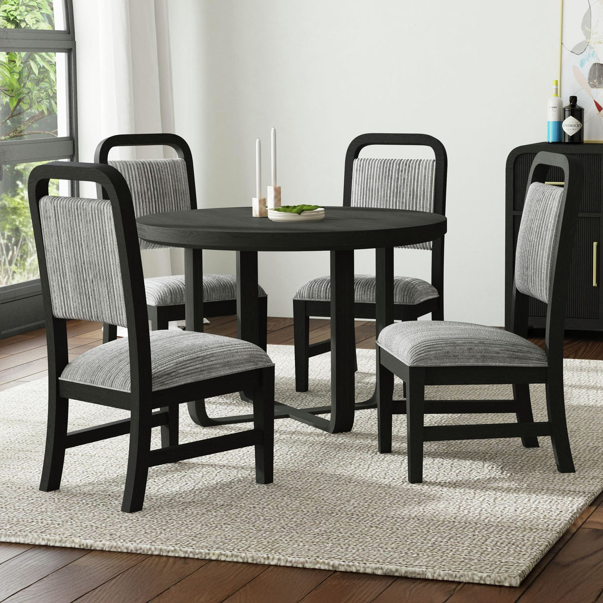 Ridgemont Fabric Dining Side Chair (Set of 2) in Black by Elements International, view 13